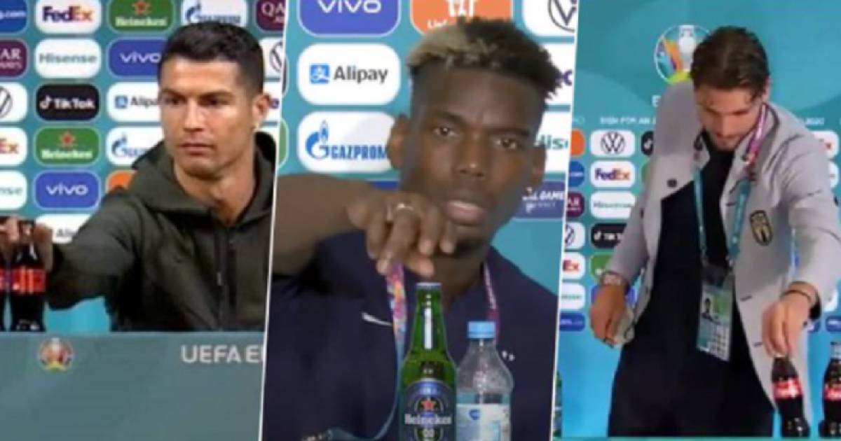 Ook Locatelli schuift op persconferentie twee Cola-flesjes ...