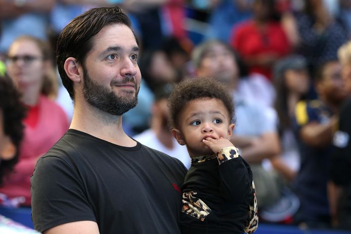 Alexis Ohanian en zijn dochter Alexis Olympia, die hij samen met tennisster Serena Williams kreeg.