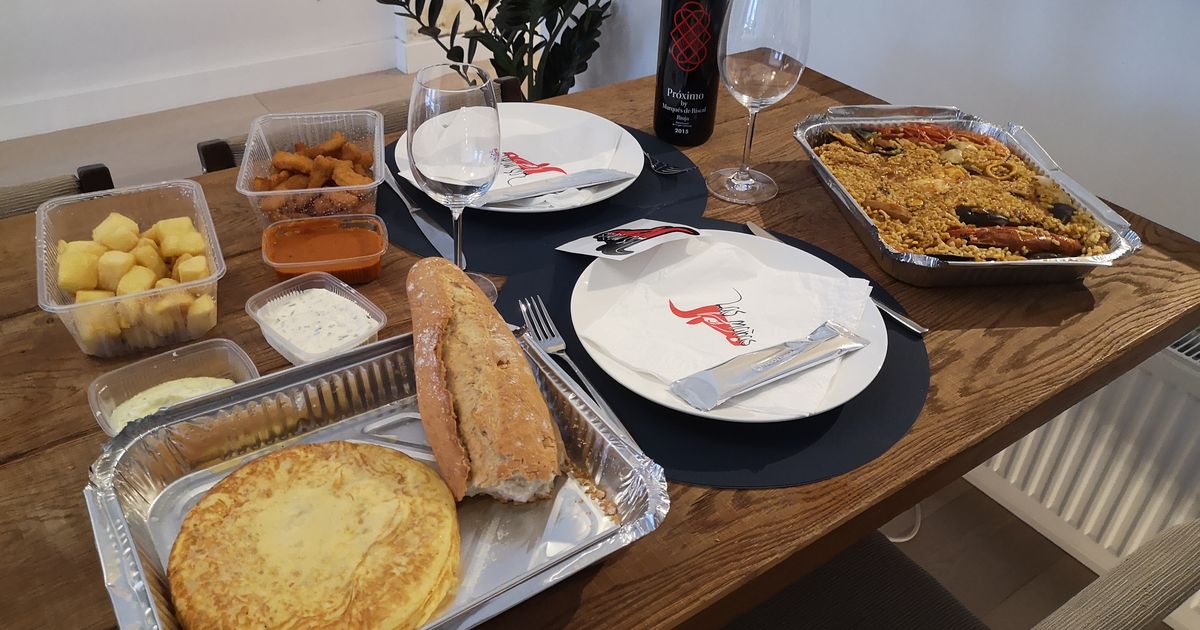 Takeaway bij Las Mañas haal het in huis met royale porties Spaanse paella Antwerpen