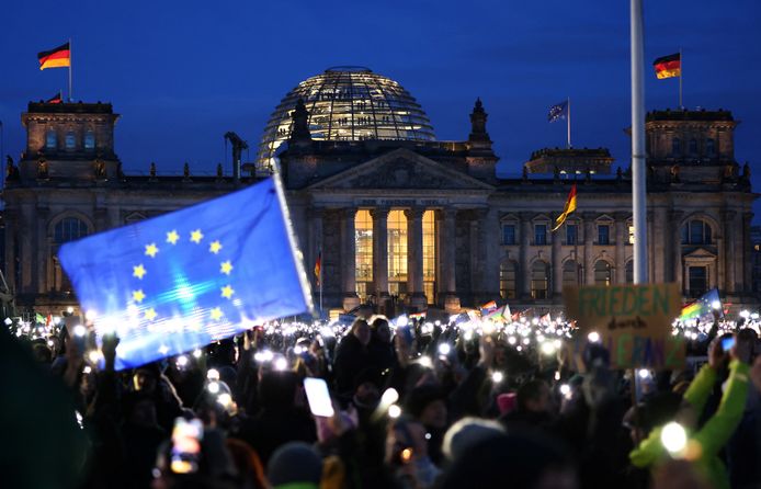 Manifestazione anti-estrema destra a Berlino.