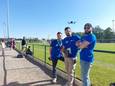 Alperen, Kursat en Sinan maken professionele beelden met hun drone en camera's tijdens de U13Cup.