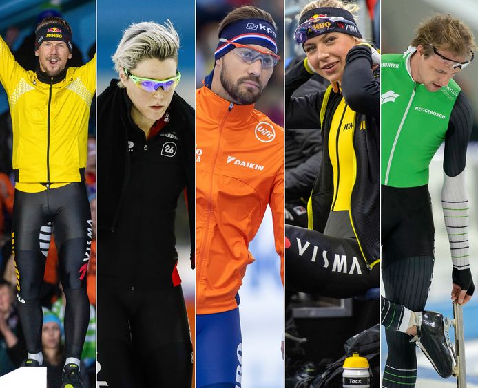 Vlnr: Douwe de Vries, Jorien ter Mors, Kjeld Nuis, Joy Beune en Ronald Mulder.
