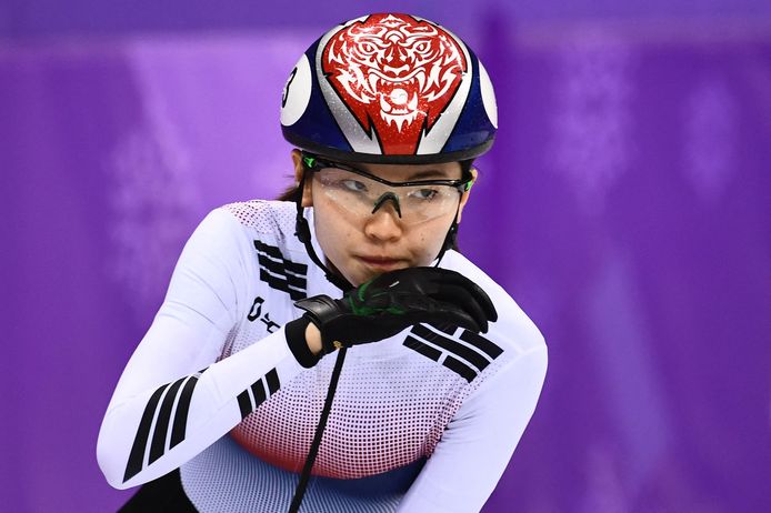 Shim Suk-hee wint goud op de Olympische Spelen van Pyeongchang in 2018.