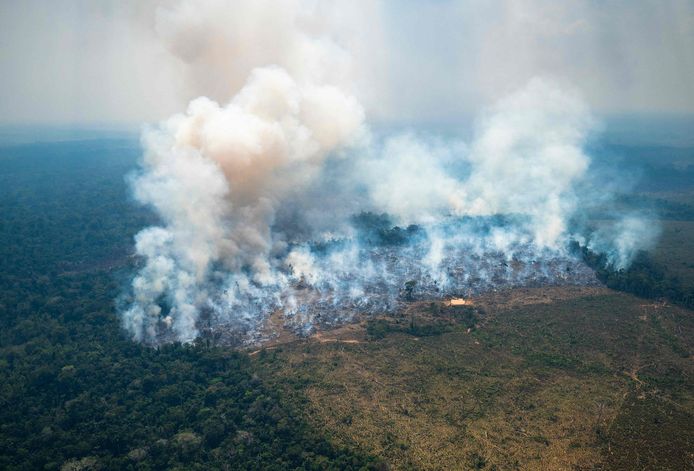 Een bosbrand in het nationaal park Chiribiquete.  (04/02/2022)