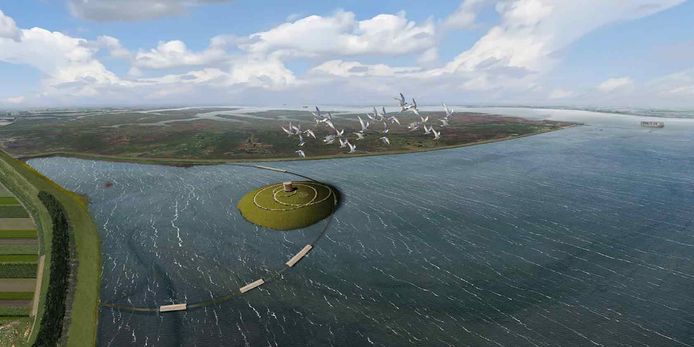 De panoramaheuvel met uitkijktoren biedt straks een spectaculair uitzicht over de Westerschelde en het Verdronken Land van Saeftinghe.
