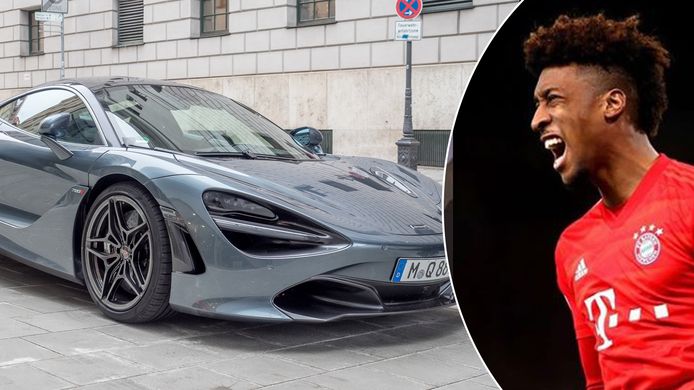 Links een beeld ter illustratie van zo'n McLaren 720 S, rechts Kingsley Coman.