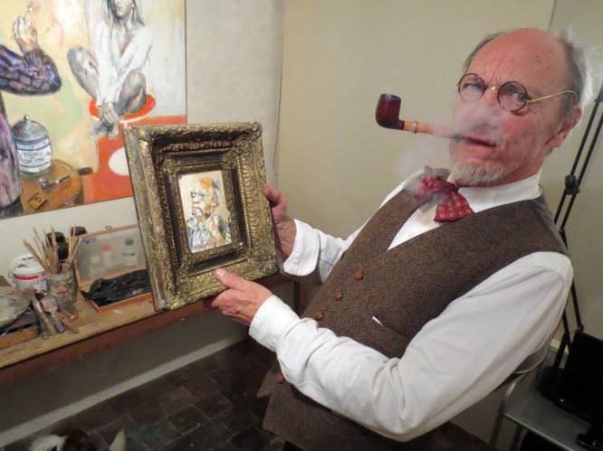 Kunstenaar (73) schildert eigen doodsprentje