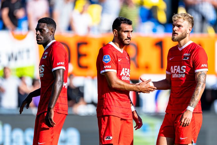 Bruno Martins Indi, Vangelis Pavlidis en Timo Letschert balen van het verlies.