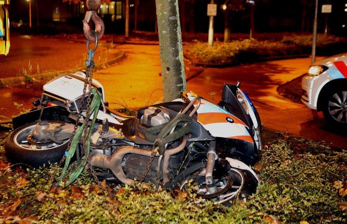 De motor van de Bossche politieagent die de jonge inbrekers probeerde te stoppen.