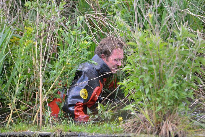 De reddingsactie verliep niet makkelijk. Gelukkig kon er gelachen worden.