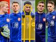 Vlnr: Matthijs de Ligt, Sven Botman, Cody Gakpo, Bart Verbruggen en Joey Veerman: allemaal naar huis.