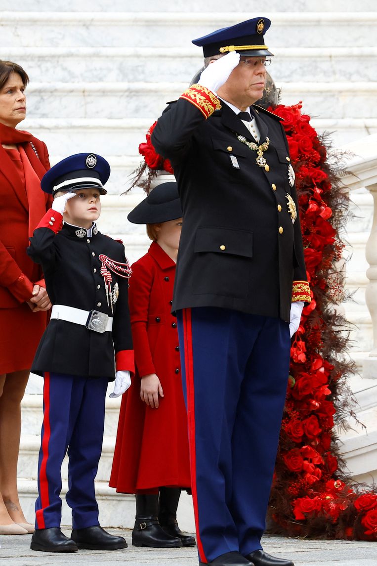 Prins Albert II van Monaco, Prince Jacques en Princess Stephanie. Beeld Reuters