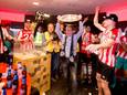 Bart Ramselaar of PSV, Wim Rip, Marco van Ginkel of PSV, trophy dish