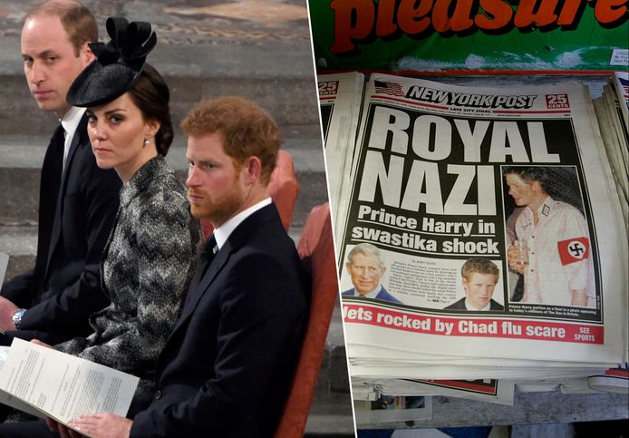 Le prince William, la princesse Kate et le prince Harry - La Une des journaux à l'époque du scandale