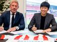 Marcel Brands en Ji-Sung Park, vorige maand in het Philips Stadion.
