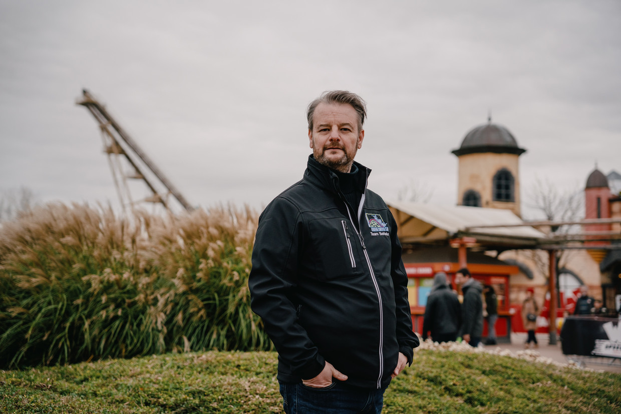Amusement park enthusiast Joe Pools at the entrance to the Volleyball Amusement Park in Wawrey.  Picture Wooder von Woren