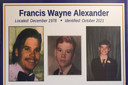 Francis Wayne Alexander werd in 1975 of 1976 om het leven gebracht toen hij 21 of 22 jaar was.
