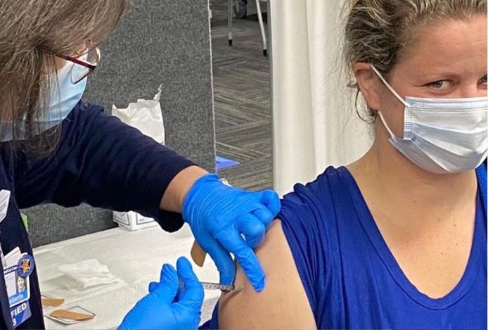 Kim Clijsters krijgt vaccin.