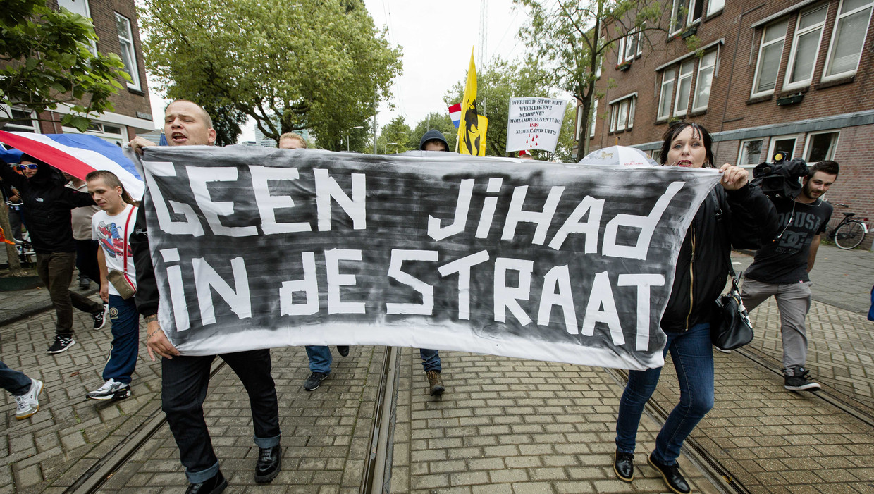 Een eerdere demonstratie van Pro Patria in Den Haag. Beeld ANP