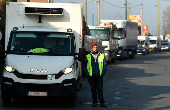 Blokkering van de industriële zone van Courcelles door de ‘gele hesjes’ vorige maand.