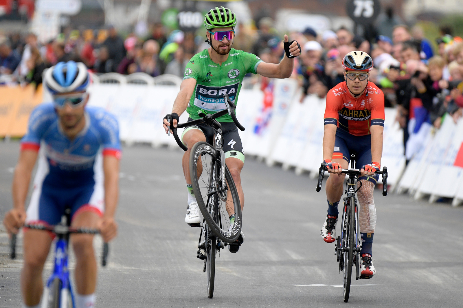 Peter Sagan heeft vorig jaar zijn missie in de Tour volbracht: zeven groene truien. Beeld BELGA