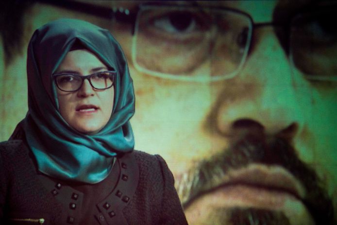 Hatice Cengiz, de verloofde van de vermoorde Saudische journalist Jamal Khashoggi.