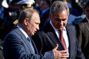 Vladimir Poutine et son ministre de la Défense Sergueï Choïgou