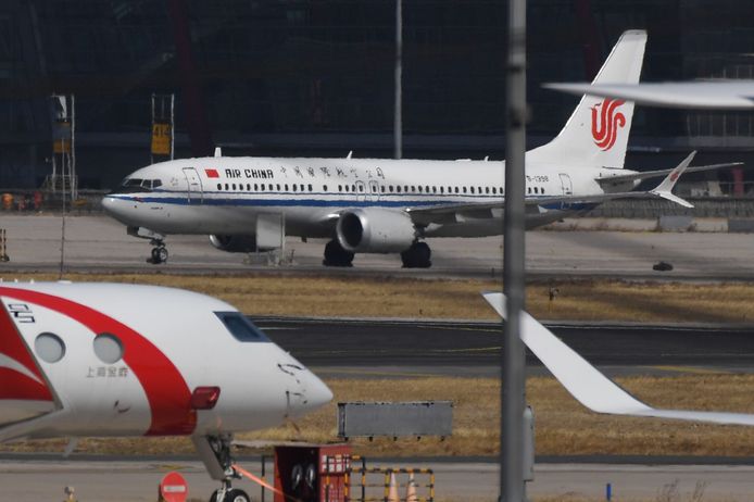 Een Boeing 737 Max 8 van Air China. China was een van de eerste landen die de toestellen aan de grond hield.