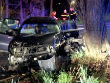 Flinke schade: Bestuurder knalt met auto tegen boom en raakt gewond