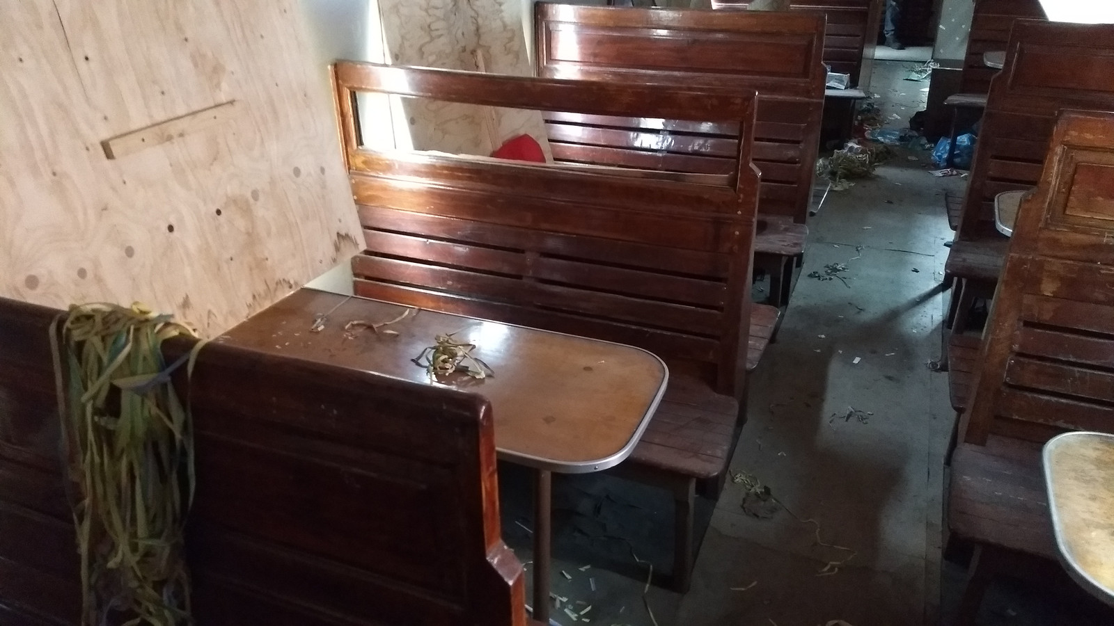 De binnenkant van de wagon.