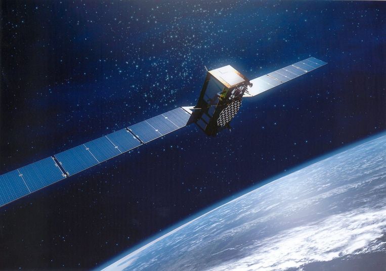 Een Galileo type satelliet draait om de aarde. Brussel zou de Britten niet meer beschouwen als een betrouwbare partner bij zijn niet-militaire satellietnavigatiesysteem. Beeld EPA