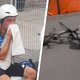 Campenaerts boos na val in supersnelle tijdrit: ‘Ze konden de weg toch gereinigd hebben?’