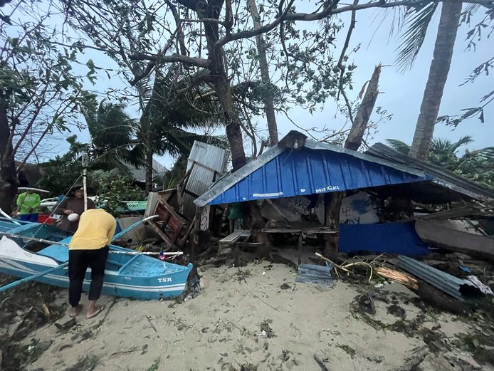 Damage from Typhoon Rai in Dimiao in Bohol province.