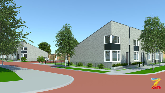 Impressie van de levensloopbestendige woningen die door Zeeuwland worden gebouwd in het Singelgebied in Domburg