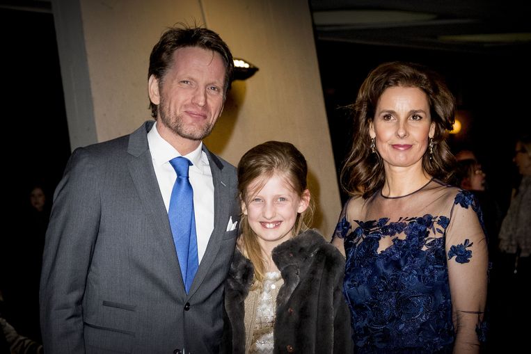 Prins Pieter-Christiaan, zijn vrouw Anita en dochter Emma in 2018. Beeld ANP /  ANP