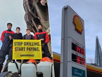 Demonstranten klimmen aan boord van Shell-olieplatform in Atlantische Oceaan