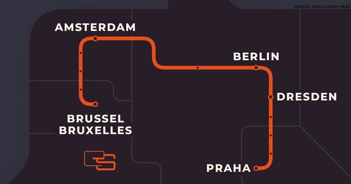 La capitale tchèque Prague sera reliée en passant par les Pays-Bas et l’Allemagne.