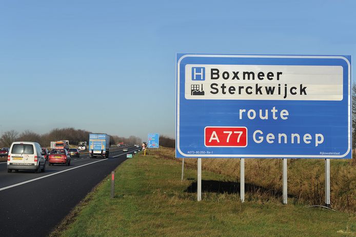 Zo zou het bord eruit kunnen komen te zien, als wegbeheerder Rijkswaterstaat het verzoek van Pantein heeft ingewilligd.