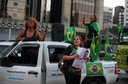 Aanhangers van Bolsonaro protesteren tegen Joao Doria, gouverneur van São Paulo, die eerder deze week opriep binnen te blijven.