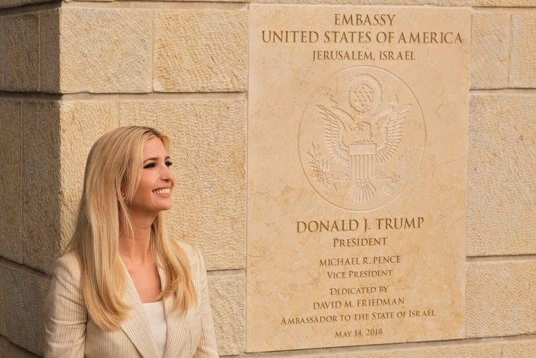 President Trumps dochter Ivank woonde maandag de opening van de Amerikaanse ambassade in Jeruzalem bij. Beeld AP