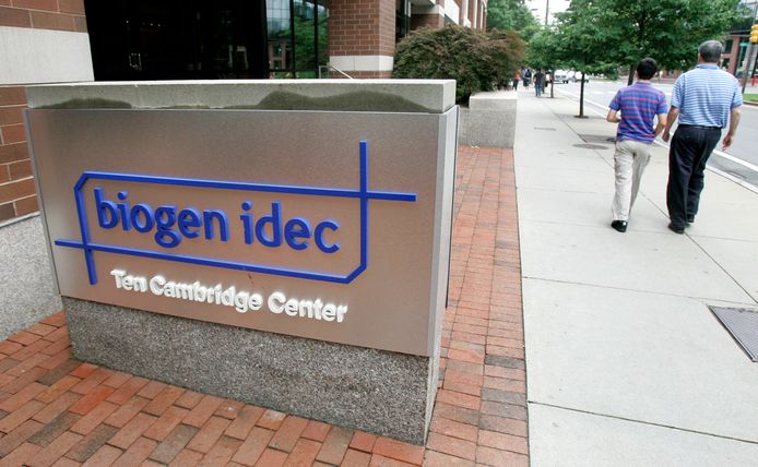 Het kantoor van de Amerikaanse farmaceut Biogen in Cambridge (Verenigde Staten).