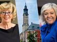 Links: voormalig burgemeester Veerle Heeren. Midden: het stadhuis van Sint-Truiden. Rechts: Europarlementslid en schepen Hilde Vautmans.