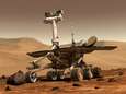 Mars-rover Opportunity geparkeerd door hevige storm