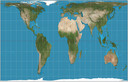 De wereld volgens de Gall-Petersprojectie.