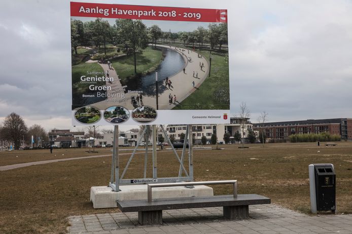 Borden Havenpark op Havenweg Helmond