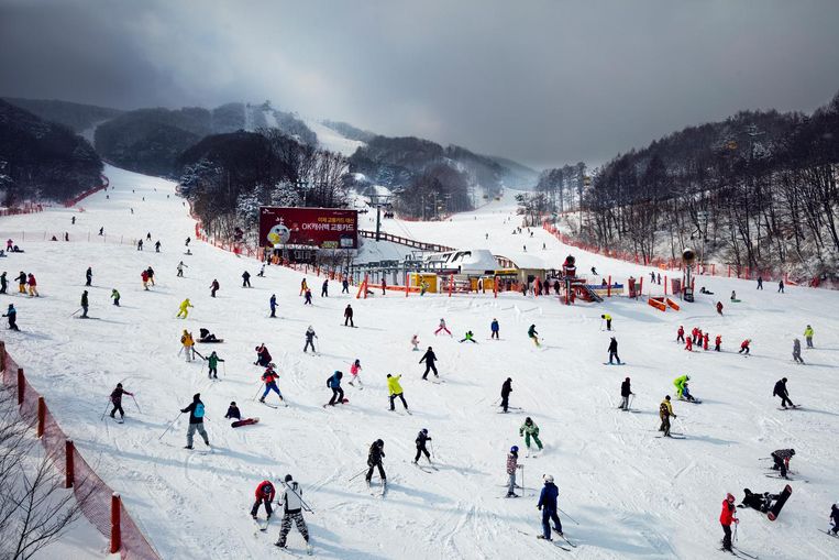 Phoenix Snow Park in Bongpyeong-myeon. Beeld Lars van den Brink
