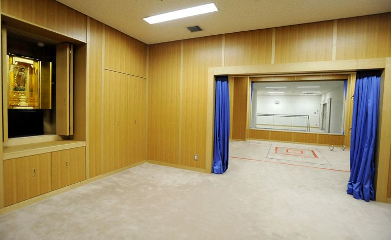 De gevangenis in Tokio, met rechts de ruimte waar de doodstraf wordt uitgevoerd.  Beeld ANP / AFP
