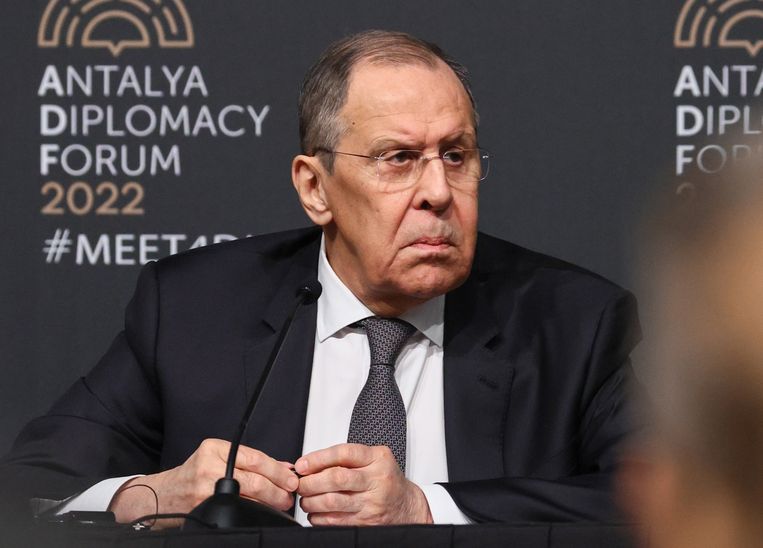De Russische minister van Buitenlandse Zaken Sergej Lavrov. Beeld EPA
