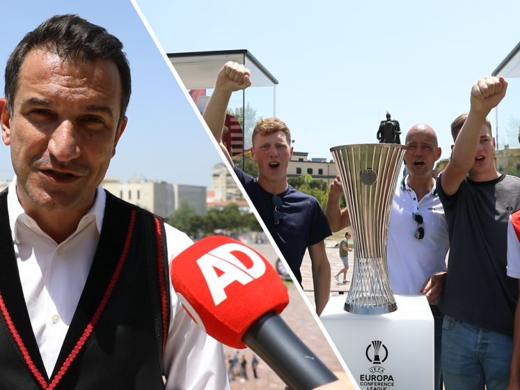 Burgemeester van Tirana verwelkomt Feyenoordfans