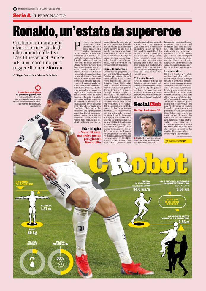 De Gazetta dello Sport wijdde een hele pagina aan 'CRobot'